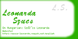 leonarda szucs business card
